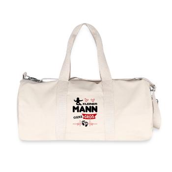 Kleiner Mann ganz groß Baby Säugling Geburtstag - Recycelte Canvas-Sporttasche von Stanley/Stella - Naturweiß - Vorne