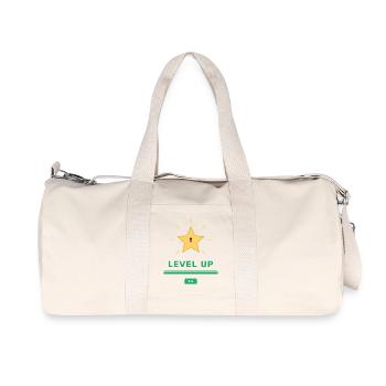 Level Up IRL – Gamer Motivation - Sac de sport en toile recyclée Stanley/Stella - blanc naturel - Devant