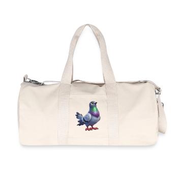 Farbenfrohes Taubenthema - Recycelte Canvas-Sporttasche von Stanley/Stella - Naturweiß - Vorne