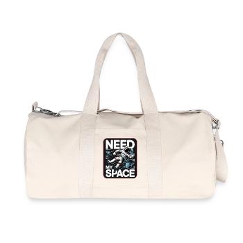 Raumfahrt-Statement: Need My Space - Recycelte Canvas-Sporttasche von Stanley/Stella - Naturweiß - Vorne