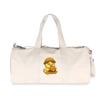 Süßes Huhn Küken Cartoon Burger Lustig - Recycelte Canvas-Sporttasche von Stanley/Stella - Naturweiß - Vorne
