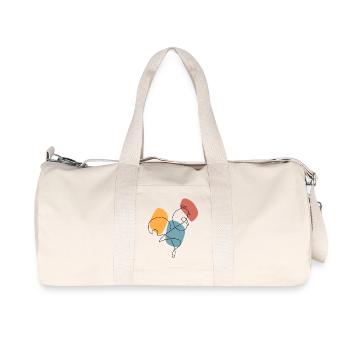Lineart rooster with colour background - Recycled Canvas Sports Bag by Stanley/Stella - natural - Front
