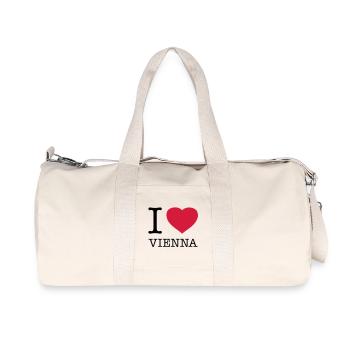 I LOVE VIENNA Wien Austria Österreich - Recycelte Canvas-Sporttasche von Stanley/Stella - Naturweiß - Vorne