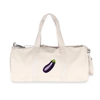 Aubergine - Sac de sport en toile recyclée Stanley/Stella - blanc naturel - Devant