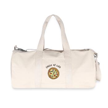 Pizza - circle of life - Recycelte Canvas-Sporttasche von Stanley/Stella - Naturweiß - Vorne