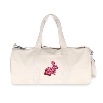 Lapin Lapin de Pâques rose idée cadeau - Sac de sport en toile recyclée Stanley/Stella - blanc naturel - Devant