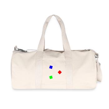 Abstrakte Kunst - Farbenvolles Rechteck Design - Recycelte Canvas-Sporttasche von Stanley/Stella - Naturweiß - Vorne