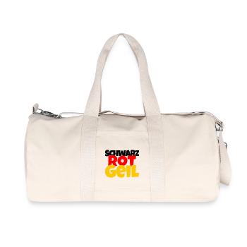 Schwarz Rot Geil Schwarz Rot Gold - Recycelte Canvas-Sporttasche von Stanley/Stella - Naturweiß - Vorne