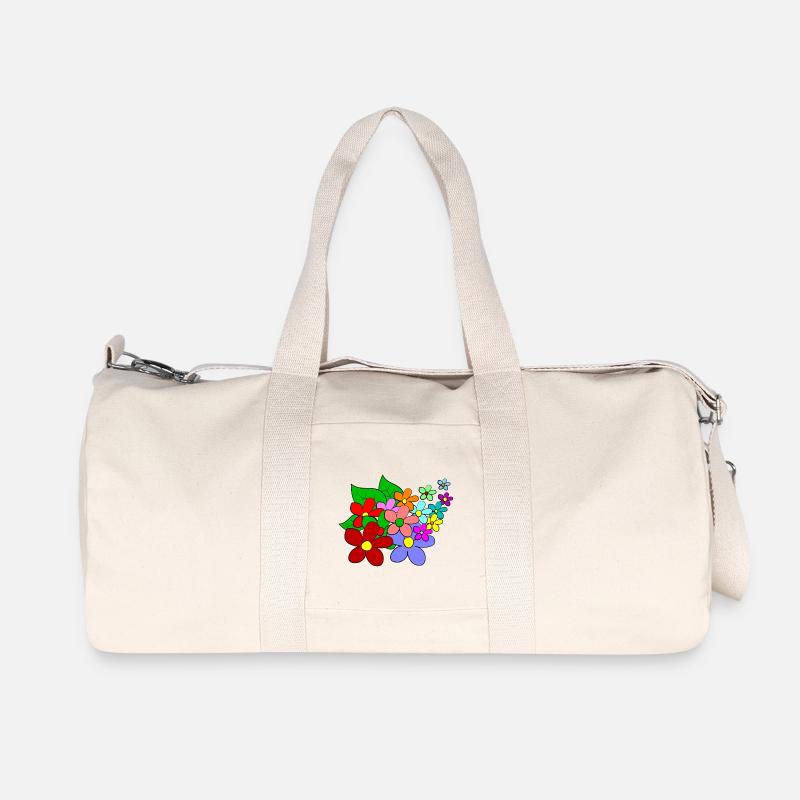 Blumen - Recycelte Canvas-Sporttasche von Stanley/Stella - Naturweiß