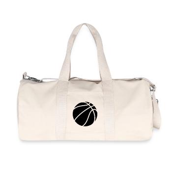 Basket-ball logo noir - Sac de sport en toile recyclée Stanley/Stella - blanc naturel - Devant