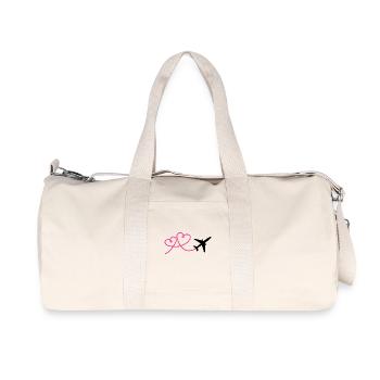Airplane aviator with heart - Recycled Canvas Sports Bag by Stanley/Stella - natural - Front
