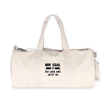 Mir egal - Ich lass das jetzt so - Recycelte Canvas-Sporttasche von Stanley/Stella - Naturweiß - Vorne