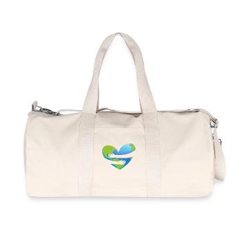 Earth Day - Herz Umarmung - Recycelte Canvas-Sporttasche von Stanley/Stella - Naturweiß - Vorne