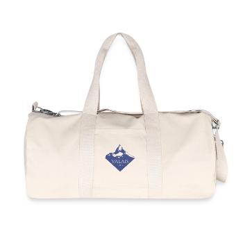 Conception des Alpes du Valais en Suisse - Sac de sport en toile recyclée Stanley/Stella - blanc naturel - Devant