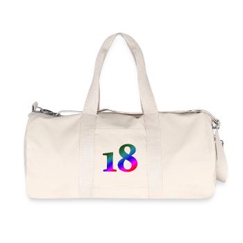 18, bunter farbverlauf, schenken - Recycelte Canvas-Sporttasche von Stanley/Stella - Naturweiß - Vorne