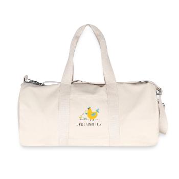 I will hendl this - Mama, Familie, Küken, Huhn - Recycelte Canvas-Sporttasche von Stanley/Stella - Naturweiß - Vorne