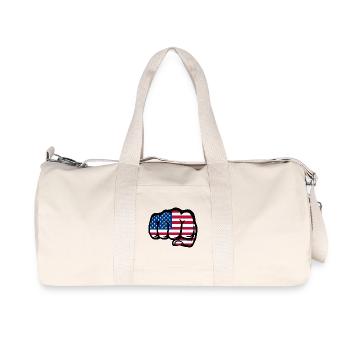 USA Flagge Hand Faust - Recycelte Canvas-Sporttasche von Stanley/Stella - Naturweiß - Vorne