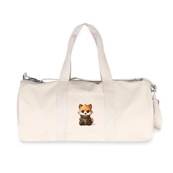 Raccoon - Kawaii Style - Recycled Canvas Sports Bag by Stanley/Stella - natural - Front