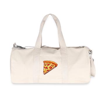 Pizza slice with vegan topping for pizza makers - Recycled Canvas Sports Bag by Stanley/Stella - natural - Front