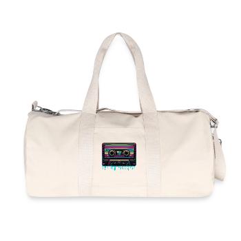 Retro Neon Music Cassette Vintage Sound - Recycled Canvas Sports Bag by Stanley/Stella - natural - Front