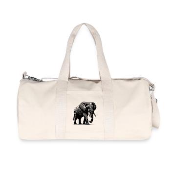Eléphant - Grande trompe de safari avec défenses - Sac de sport en toile recyclée Stanley/Stella - blanc naturel - Devant