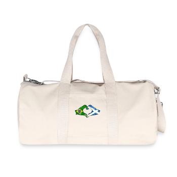 Brazil Scotland flag hands heart shape used - Recycled Canvas Sports Bag by Stanley/Stella - natural - Front