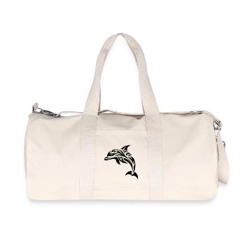 Mignon Jumping Tattoo Dolphin Grand dauphin - Sac de sport en toile recyclée Stanley/Stella - blanc naturel - Devant