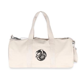 Wild Scaly Vintage Dragon with Wings - Recycled Canvas Sports Bag by Stanley/Stella - natural - Front
