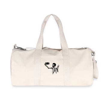 Deadly Selfie (Black) - Recycled Canvas Sports Bag by Stanley/Stella - natural - Front