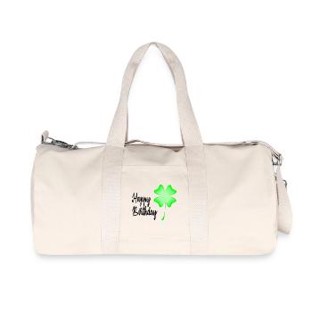 ALLES GUTE ZUM GEBURTSTAG. ALLES GUTE ZUM GEBURTSTAG. JAHRESTAG. - Recycelte Canvas-Sporttasche von Stanley/Stella - Naturweiß - Vorne