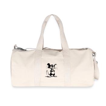 Smiling mouse with big eyes and ears - Recycled Canvas Sports Bag by Stanley/Stella - natural - Front