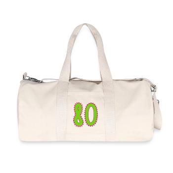 80. 80 JAHRE. 80. JAHRESTAG. 80-JÄHRIGES JUBILÄUM. - Recycelte Canvas-Sporttasche von Stanley/Stella - Naturweiß - Vorne