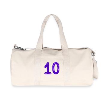 10. 10 ANS. 10e ANNIVERSAIRE. ANNIVERSAIRE 10 ANS. - Sac de sport en toile recyclée Stanley/Stella - blanc naturel - Devant