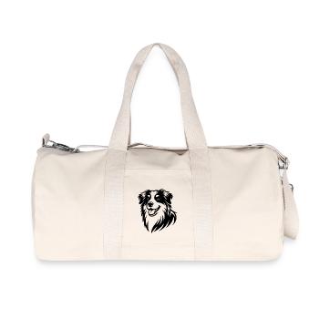 Cute Cute Australian Shepherd Dog Portrait - Recycled Canvas Sports Bag by Stanley/Stella - natural - Front