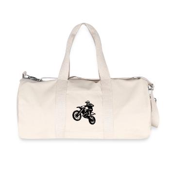 Enduro Hobby Motorsport Off-Road Machine in Jump - Recycled Canvas Sports Bag by Stanley/Stella - natural - Front