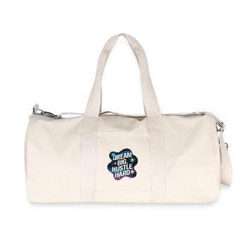 Dream Big, Hustle Hard – Night Sky - Recycled Canvas Sports Bag by Stanley/Stella - natural - Front