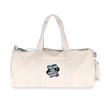 Dream Big, Hustle Hard – Night Sky - Recycled Canvas Sports Bag by Stanley/Stella - natural - Front