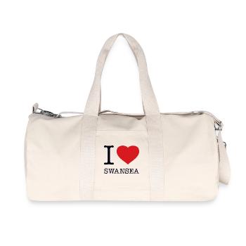 I LOVE SWANSEA - Recycled Canvas Sports Bag by Stanley/Stella - natural - Front