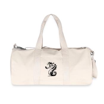 Süsses Seepferdchen Kinder Bleistift Skizze - Recycelte Canvas-Sporttasche von Stanley/Stella - Naturweiß - Vorne