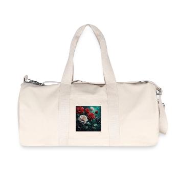 Arrangement of roses in red white and black - Recycled Canvas Sports Bag by Stanley/Stella - natural - Front