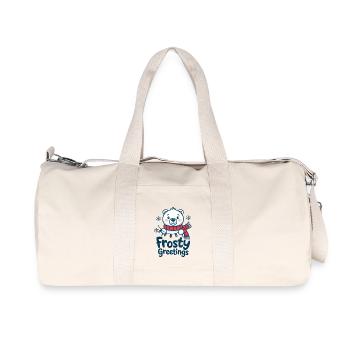 Salutations glaciales – Ours polaire avec des guirlandes lumineuses - Sac de sport en toile recyclée Stanley/Stella - blanc naturel - Devant