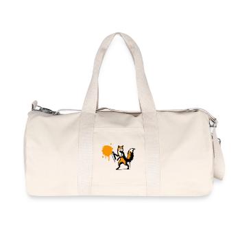 Graffiti-Fuchs im kreativen Stencil-Stil - Recycelte Canvas-Sporttasche von Stanley/Stella - Naturweiß - Vorne