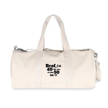 anniversaire humour, anniversaire 50 ans, 50 ans - Sac de sport en toile recyclée Stanley/Stella - blanc naturel - Devant