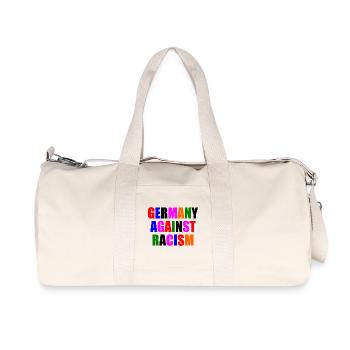 Germany against racism - Recycelte Canvas-Sporttasche von Stanley/Stella - Naturweiß - Vorne