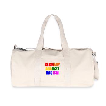 Germany against racism - Recycelte Canvas-Sporttasche von Stanley/Stella - Naturweiß - Vorne