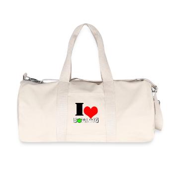 Bowling Liebe Herz - Recycelte Canvas-Sporttasche von Stanley/Stella - Naturweiß - Vorne
