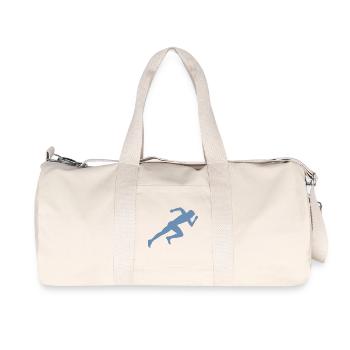 Minimalistisch Silhouette Sprinter Sprinten Rennen - Recycelte Canvas-Sporttasche von Stanley/Stella - Naturweiß - Vorne