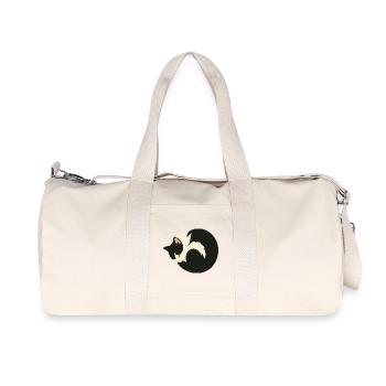 Chat endormi mignon dans un style minimaliste - Sac de sport en toile recyclée Stanley/Stella - blanc naturel - Devant