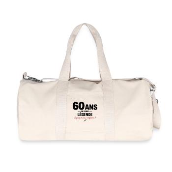 60 Ans de Pure Légende cadeau drôle anniversaire - Sac de sport en toile recyclée Stanley/Stella - blanc naturel - Devant
