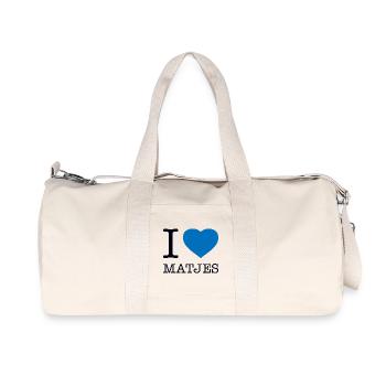 I love Matjes - Recycled Canvas Sports Bag by Stanley/Stella - natural - Front